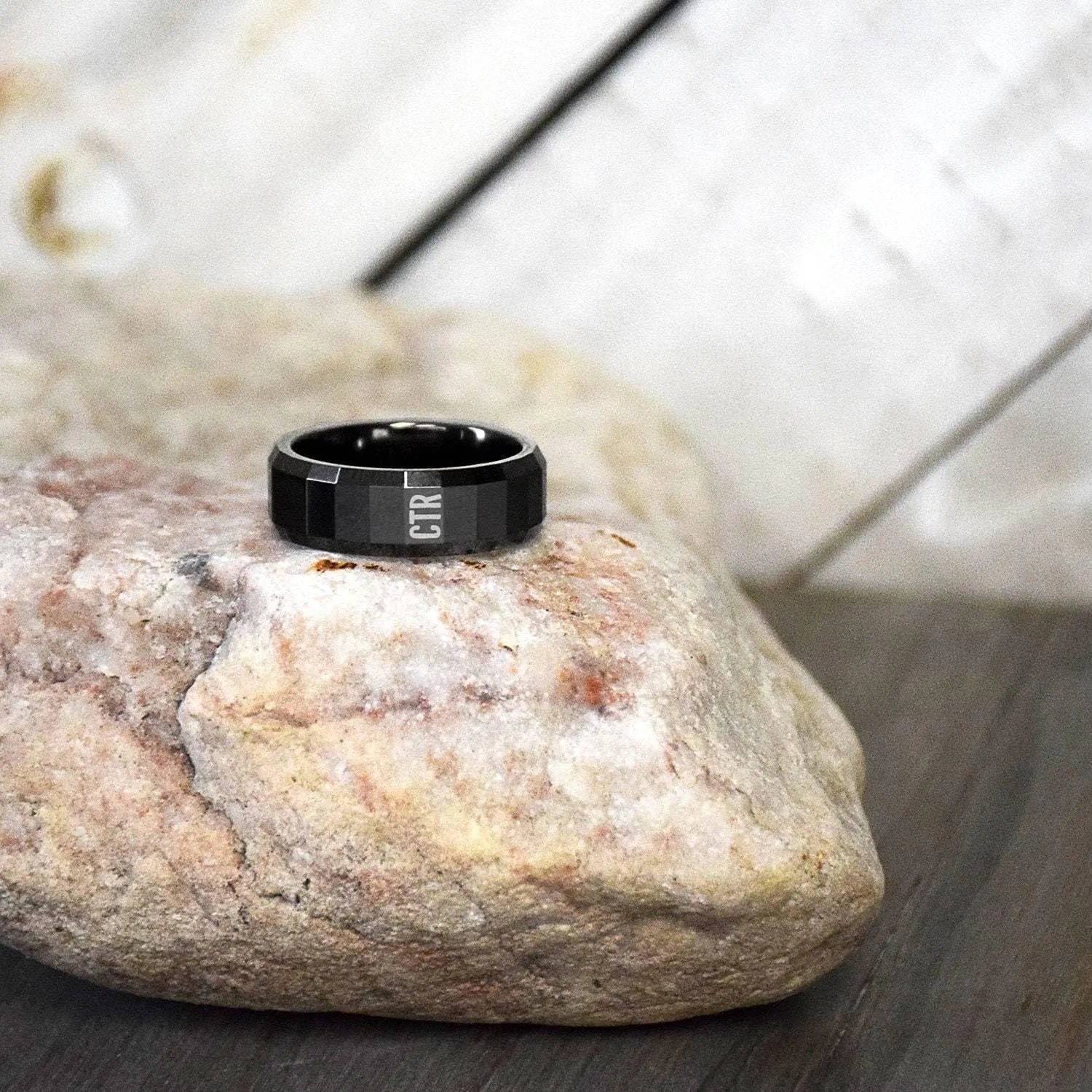Obsidian Tungsten LDS CTR Ring by Ringmasters | Choose the Right Faith Ring | Keepsake LDS Jewelry