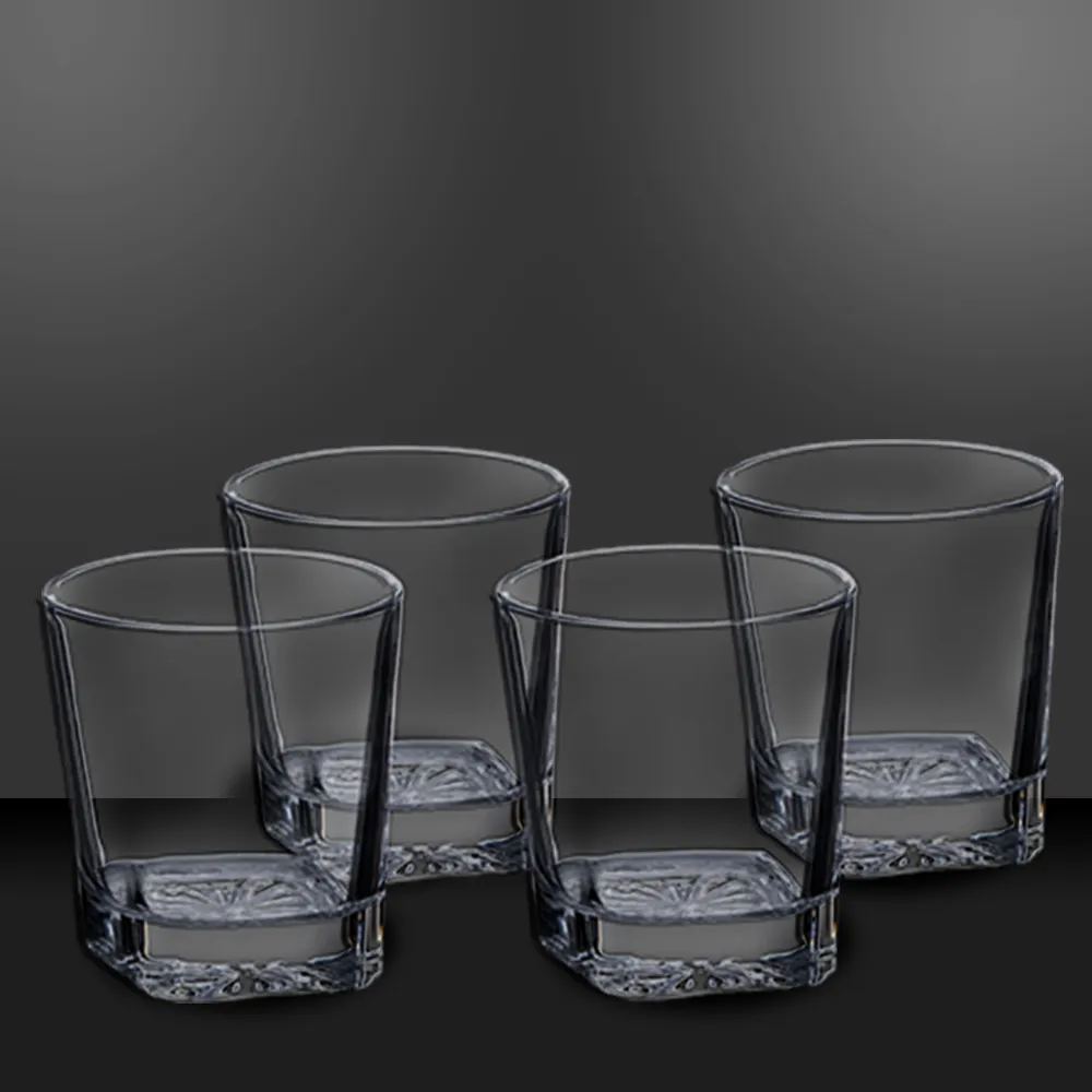 Set of 4 Square Whiskey Glasses in Gift Box