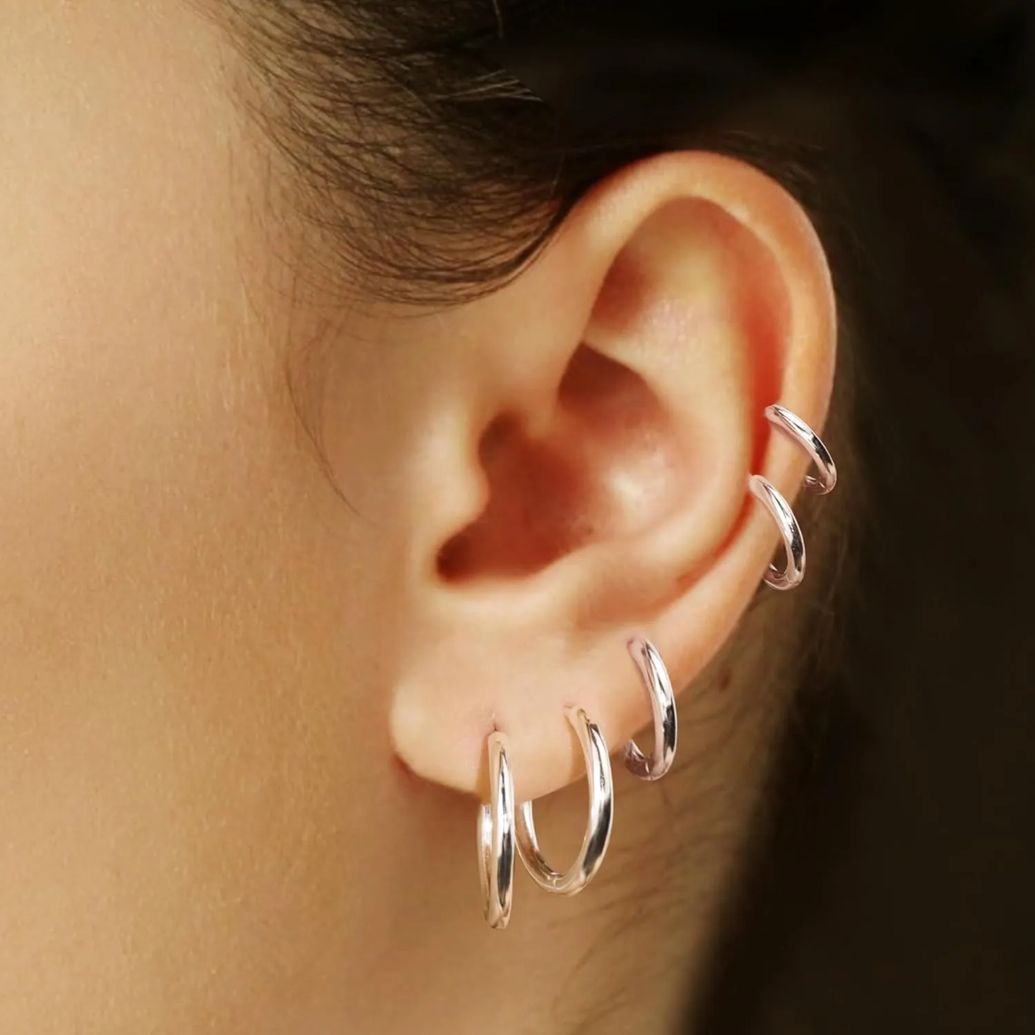 Small Earrings Sets 14K Gold 925 Sterling Silver Hoop Earrings for Women Huggie Cartilage Earring Set Cute Mini Thin Tragus Hoops Multiple Piercings Aretes Earrings Sets for Women Trendy ( 6-8-10-12-14-16 )mm