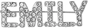 Stainless Steel Gold Plated Full Rhinestone Custom Name Brooch and Pin Custom Any Words Brooch