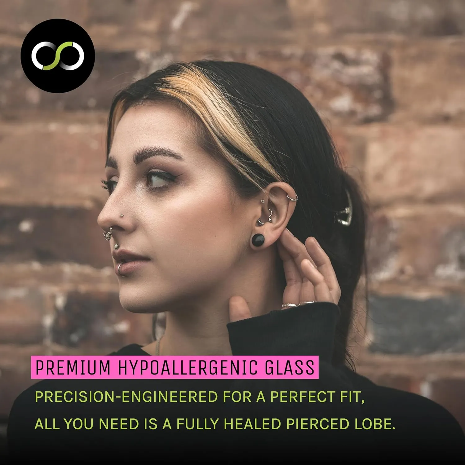 Stretch It - Black Glass Ear Stretching Kit, Glass Gauges for Ears, Stretching Kit for Beginners, Professional Plugs, Pain-Free, Gradual Increments (2 x 1.6mm - 10mm) (14g - 00g) (36pc)
