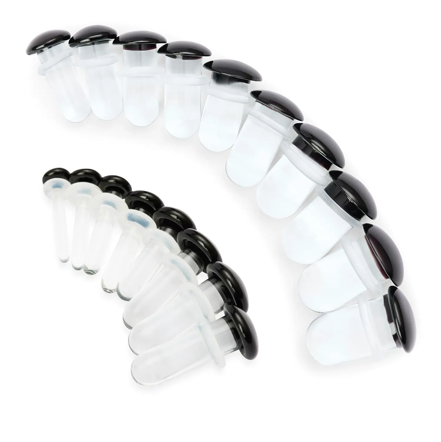 Stretch It - Black Glass Ear Stretching Kit, Glass Gauges for Ears, Stretching Kit for Beginners, Professional Plugs, Pain-Free, Gradual Increments (2 x 1.6mm - 10mm) (14g - 00g) (36pc)