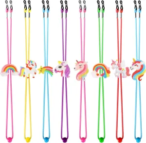 Tazimi 8 PCS Kids Glasses Strap Rainbow Unicorn Anti-slip Eyeglass Straps Glasses Retainer Cute Decorations For girl