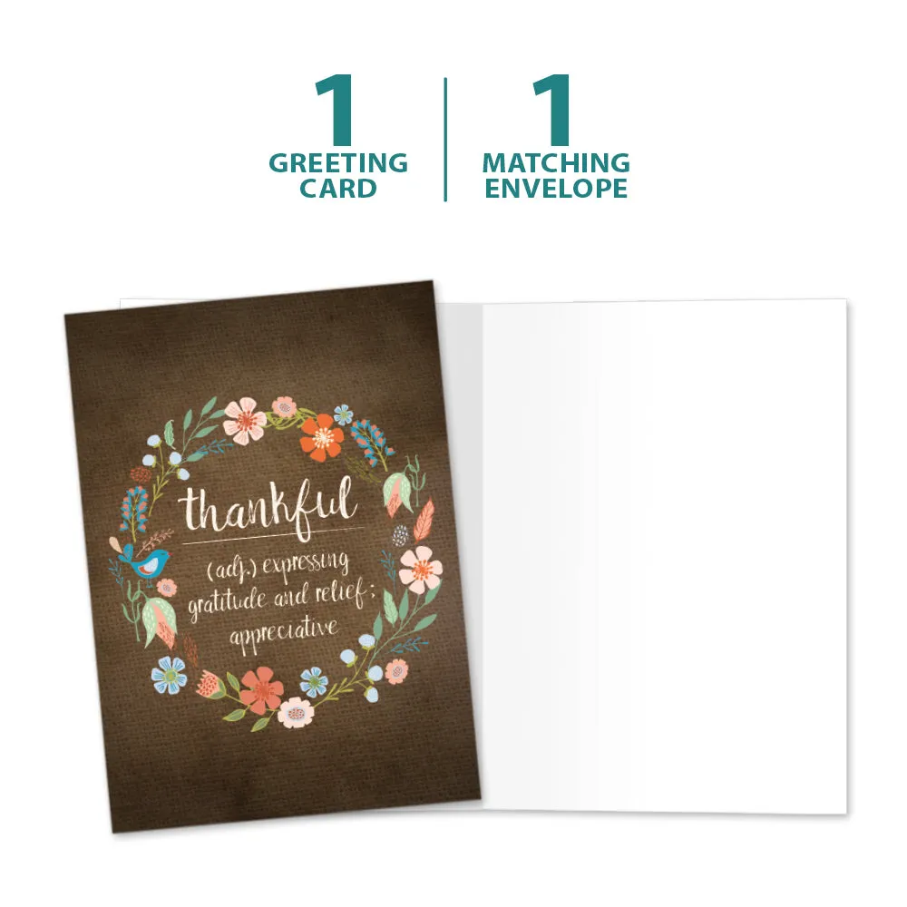 Thankful Wreath Thanksgiving Card