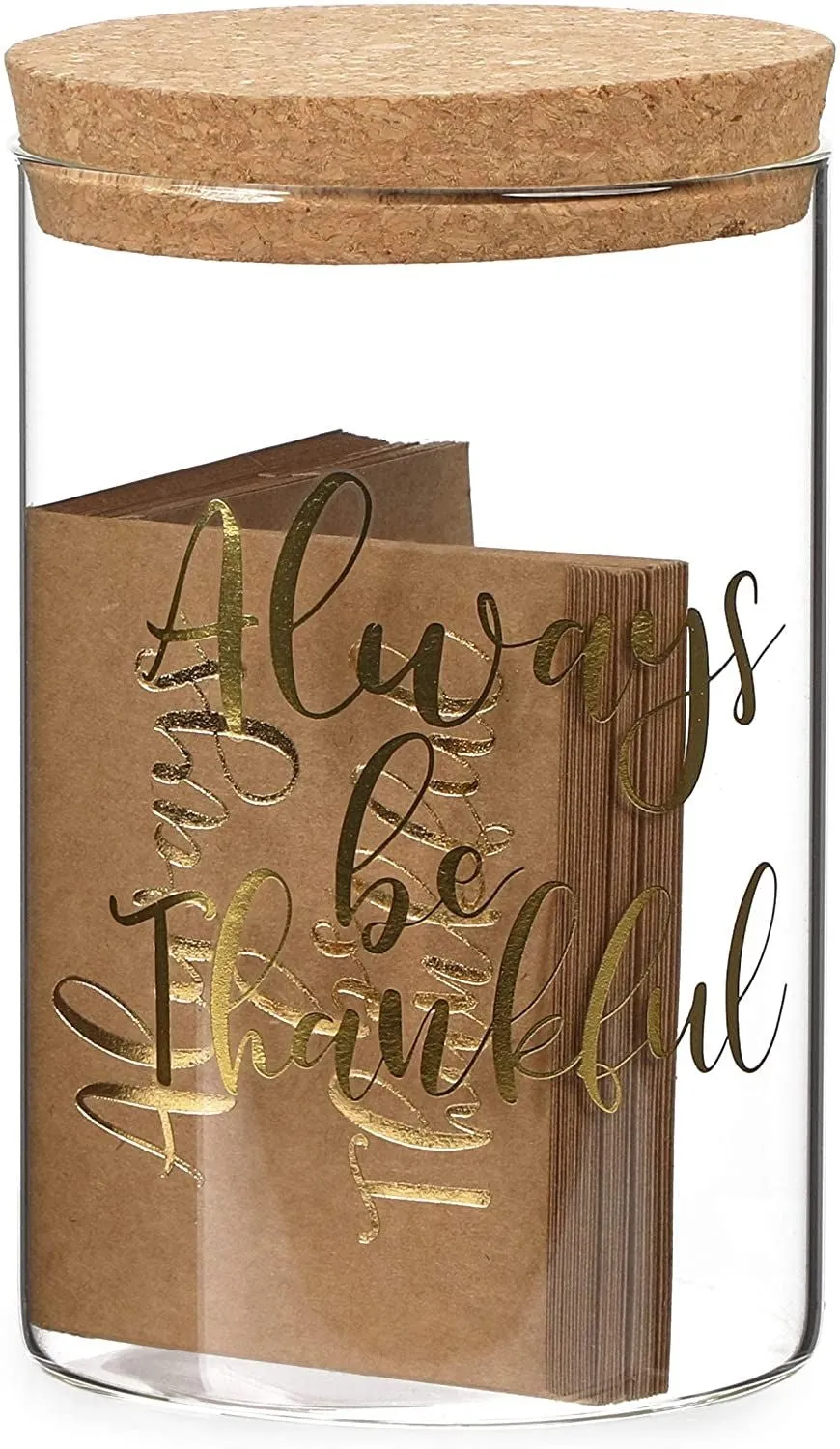 Thanksgiving Gratitude Jar with Cards, Always Be Thankful (4 x 6 In, 31 Pieces)