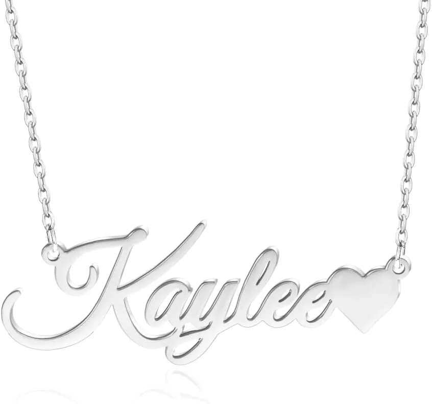 TinyName Custom Name Necklace Personalized 18K Gold Plated Nameplate Customized Jewelry Gift for Women