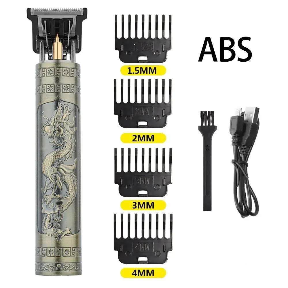 Vintage Dragon Hair Clipper Kit: Stylish Grooming Tool with USB Charging