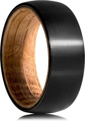 Whiskey Barrel Wedding Ring  Tungsten Wedding Band  Tungsten Ring for Men  Minimalist Engagement Ring